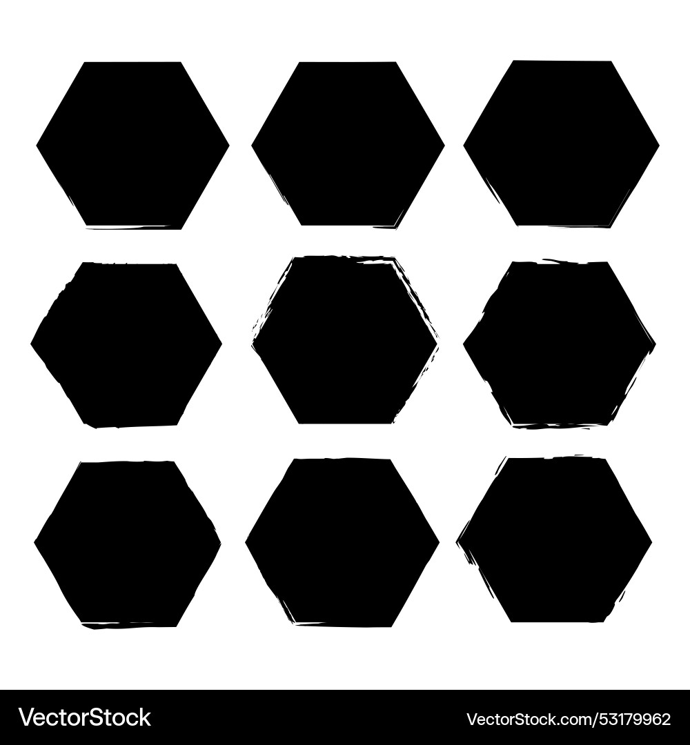 A pattern of black hexagons arranged A pattern of black hexagons arranged Vector Image