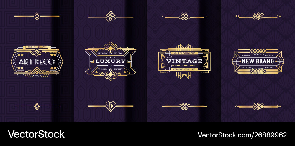 Art Deco Ornament Card Mockup vector image
