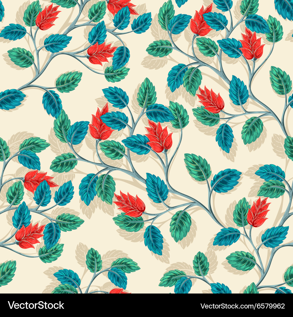 Botanical Leaf Branch Pattern vector image