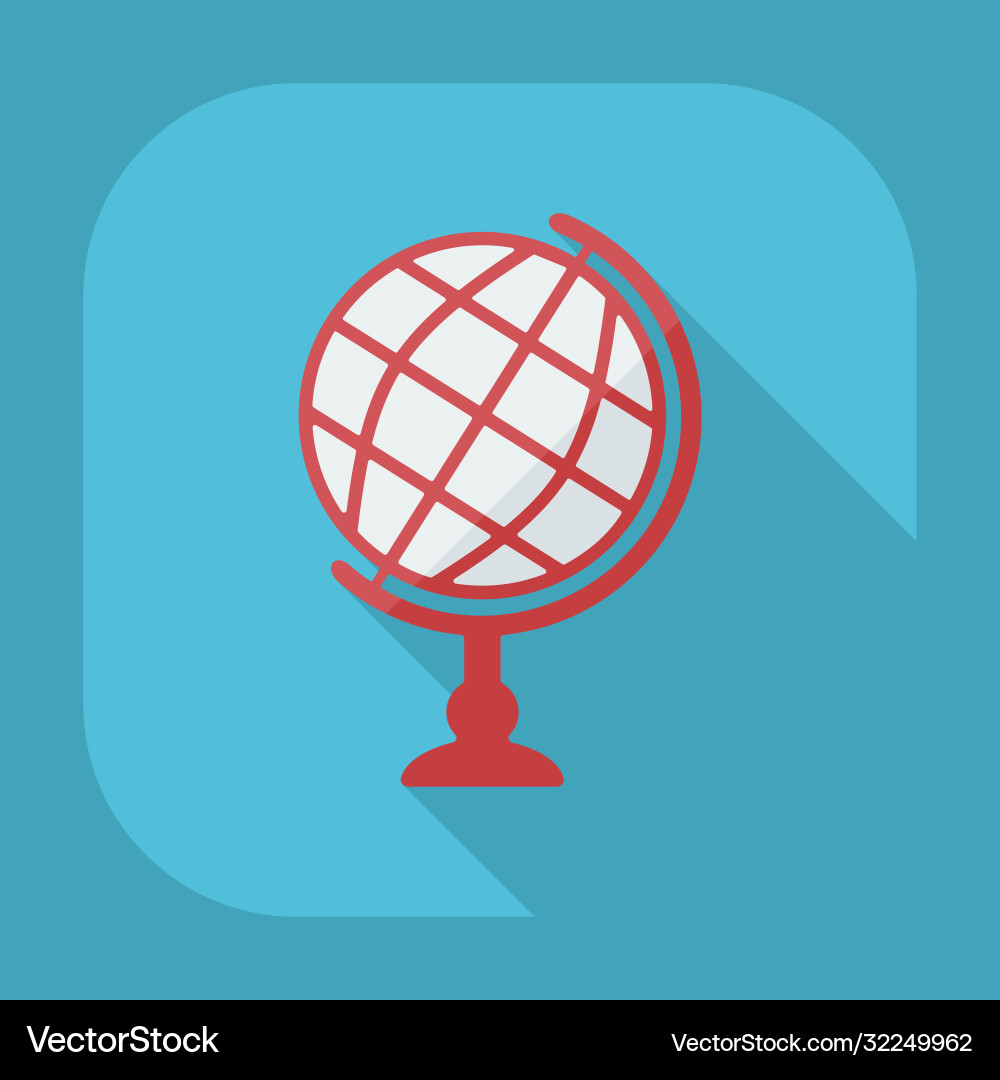 Flat modern design with shadow icon globe Vector Image
