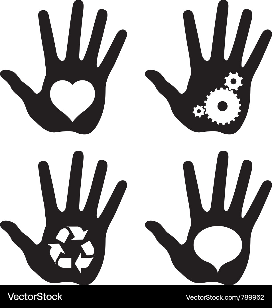 Handprints with Idea Concepts vector image