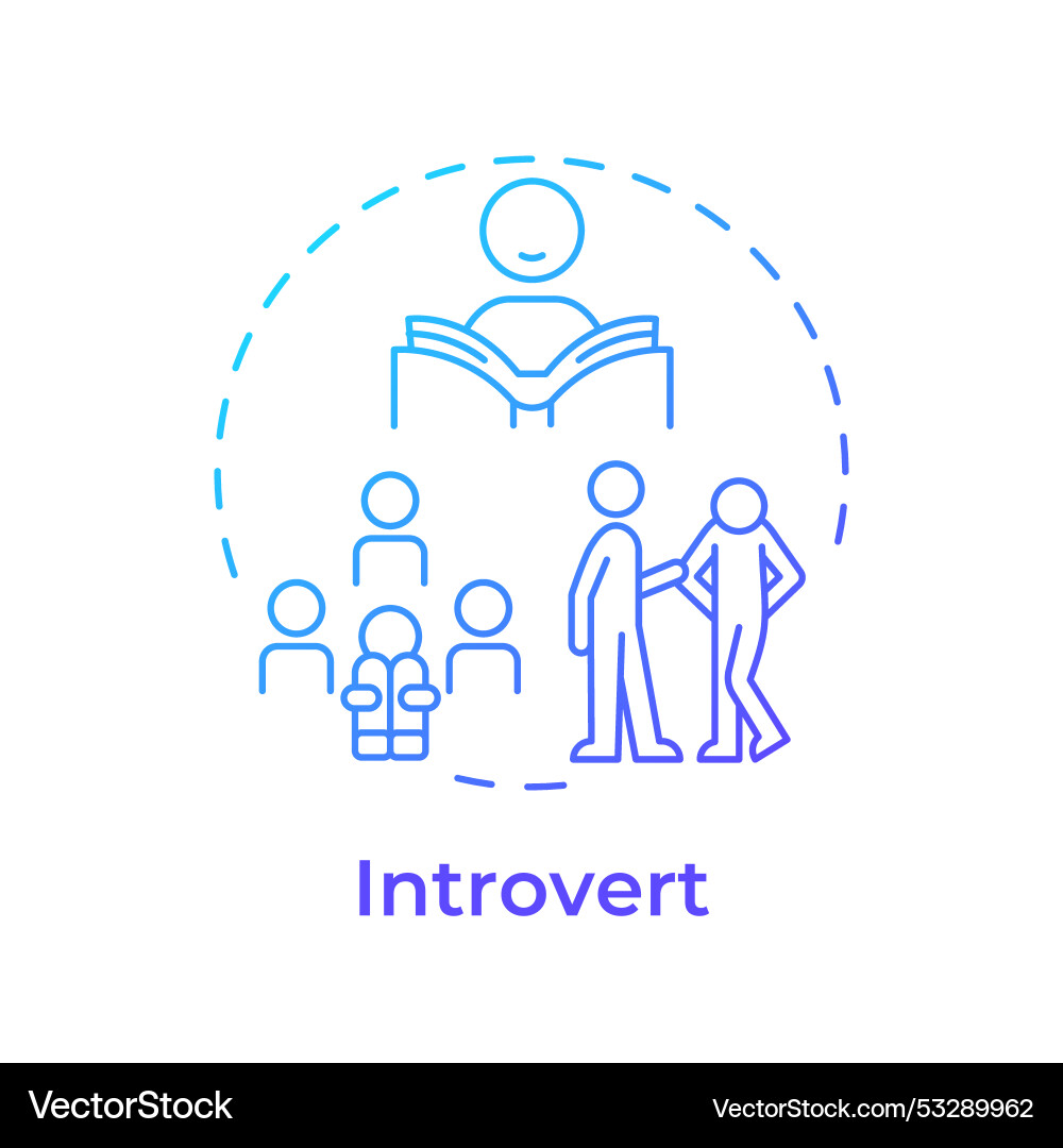Introvert blue gradient concept icon Introvert blue gradient concept icon vector image