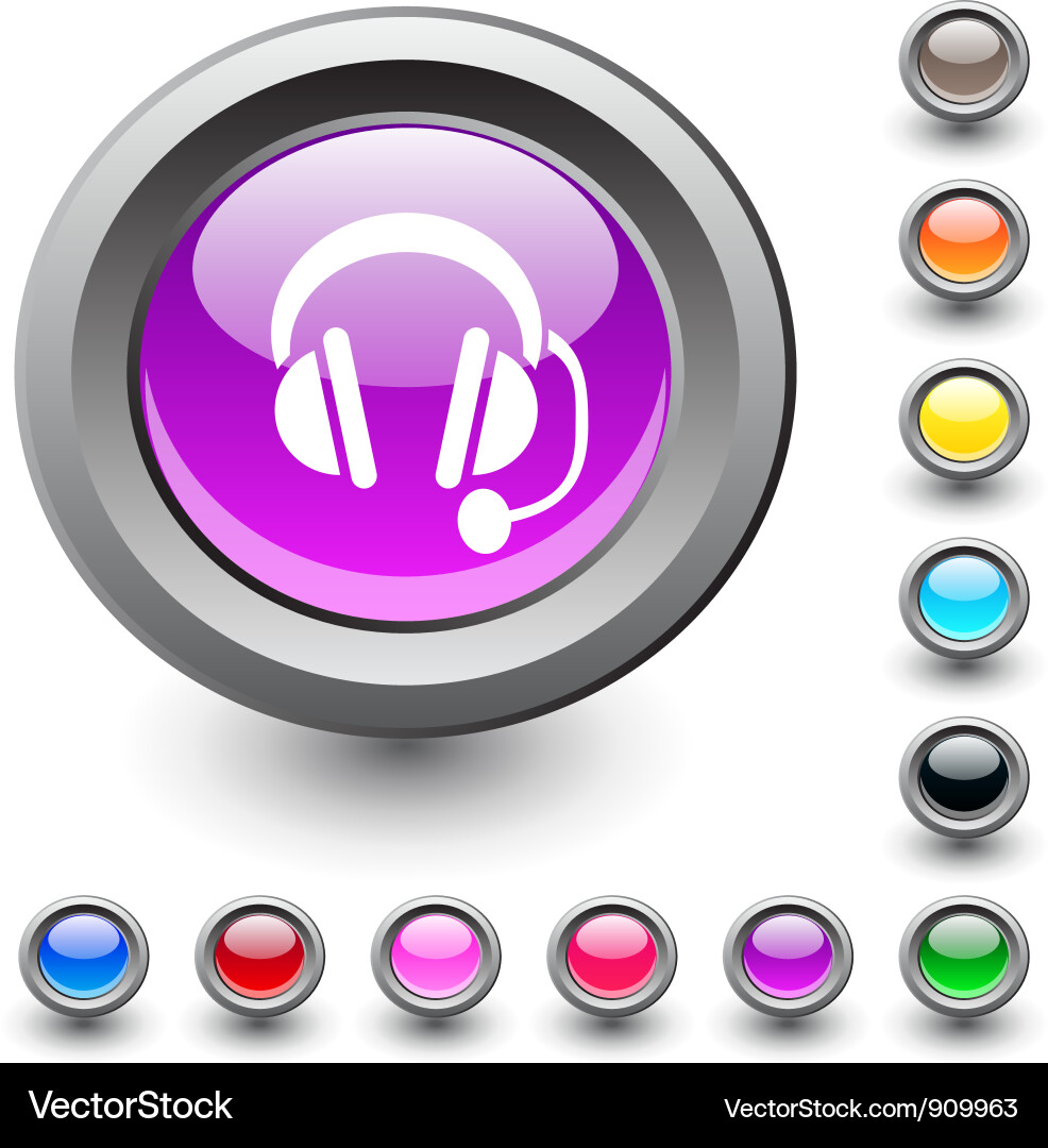 Call center round button vector image
