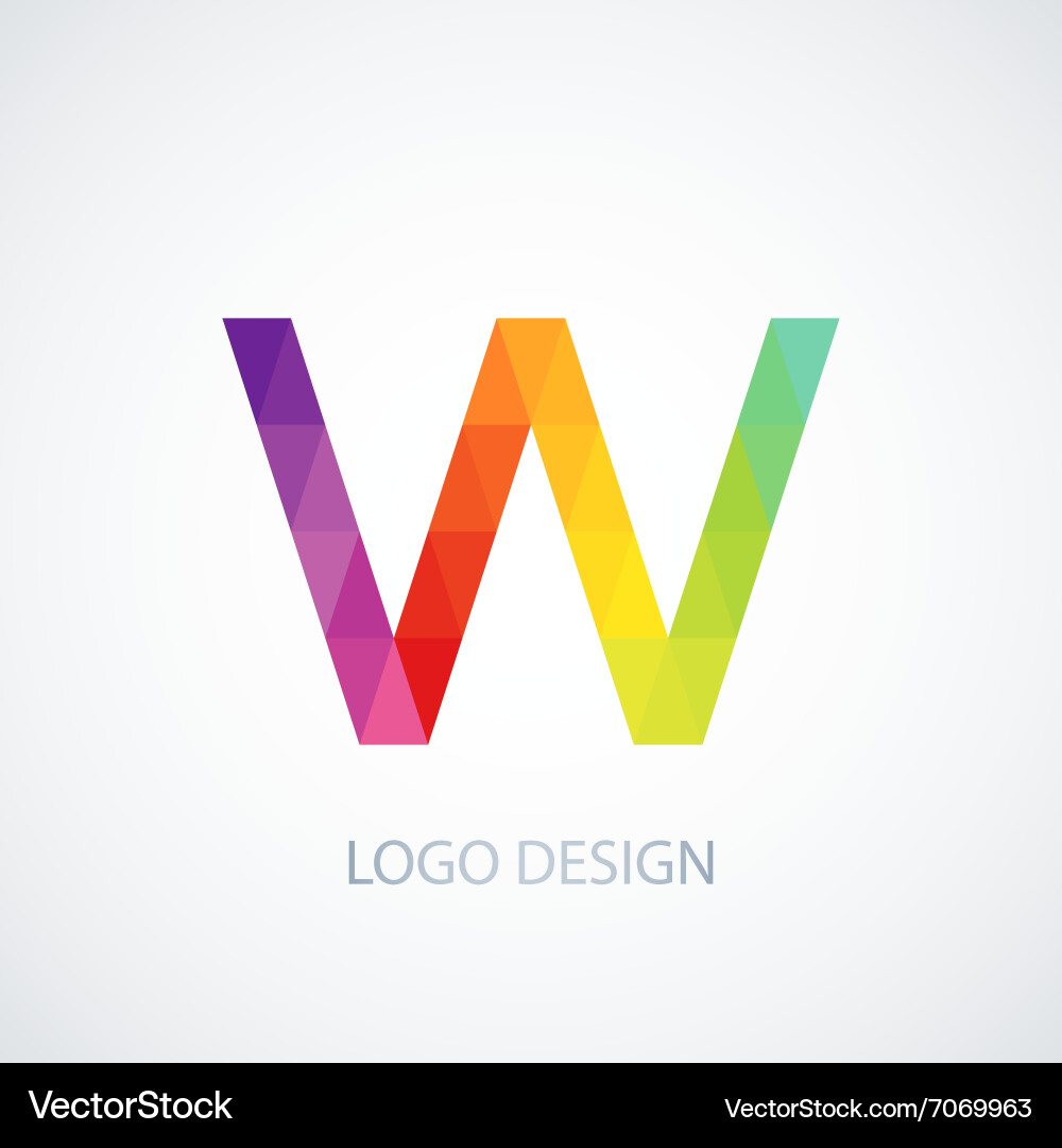 Colorful logo letter w Royalty Free Vector Image