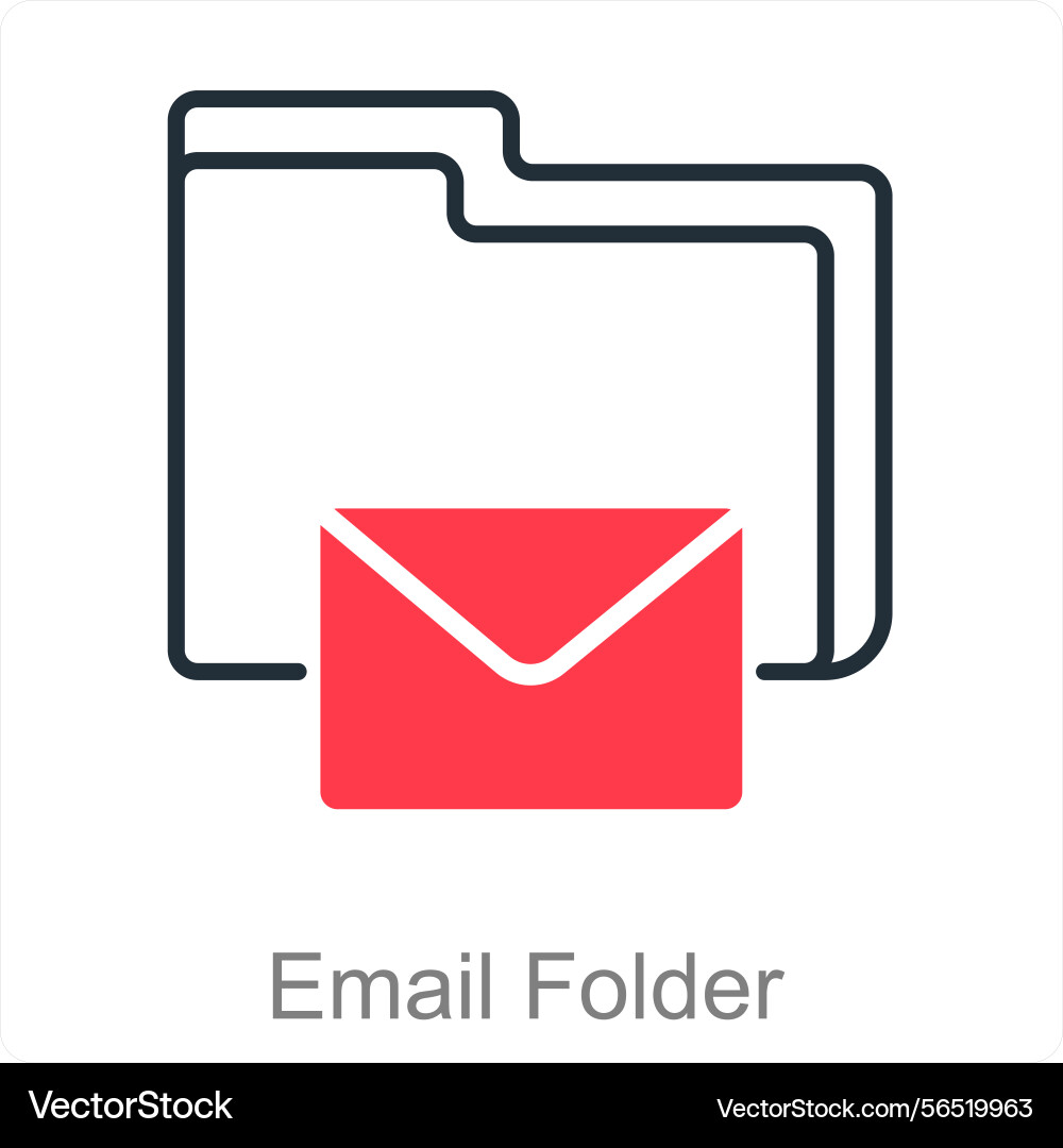 Email folder and file icon concept Vector Image