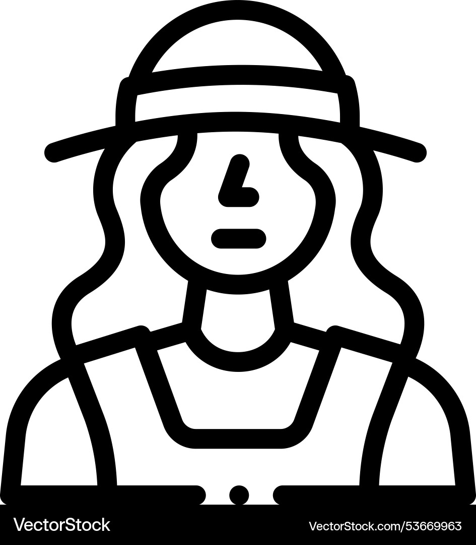 Farmer-Symbol dünne lineare Design isoliert Vektorbild