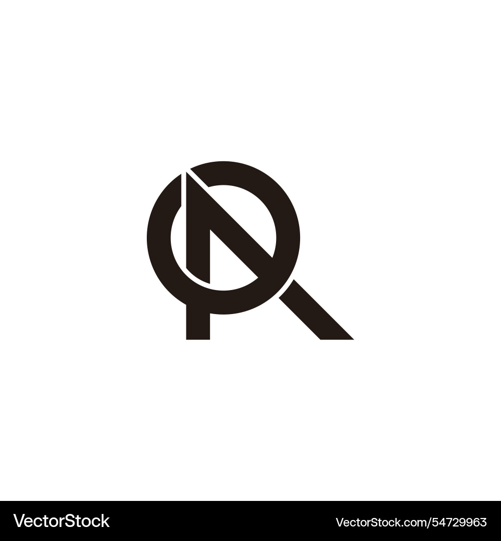 Letter r round arrow simple overlap line logo vector image