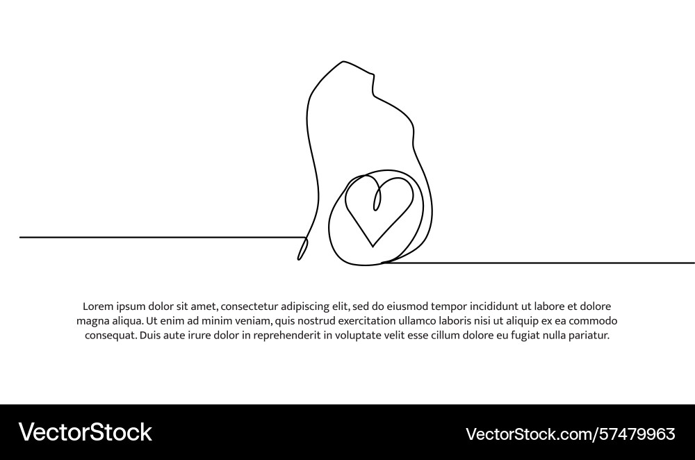 One line of pregnant abstract minimal continuous One line of pregnant abstract minimal continuous Vector Image