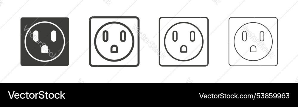 Socket icon set Socket icon set vector image