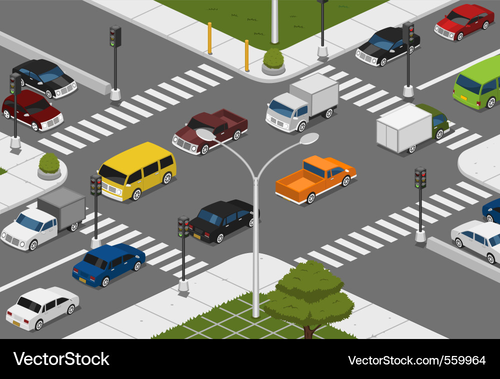 City Intersection Vector Image