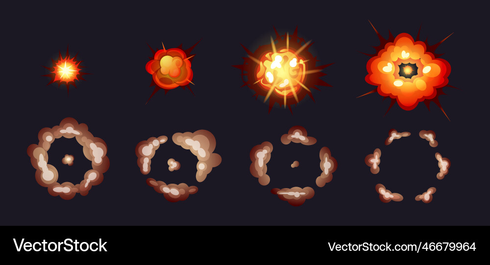 Energy explosive particles game explosion effect vector image