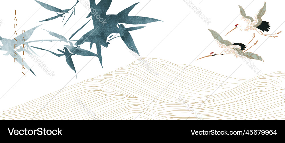 Hand drawn wave element with japanese pattern Hand drawn wave element with japanese pattern vector image