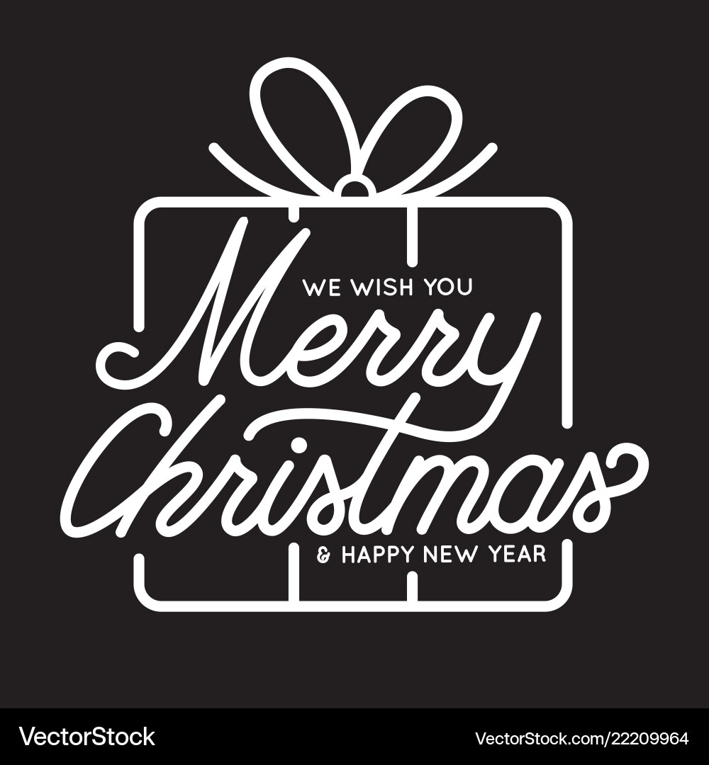 Merry christmas and happy new year lettering Merry christmas and happy new year lettering vector image