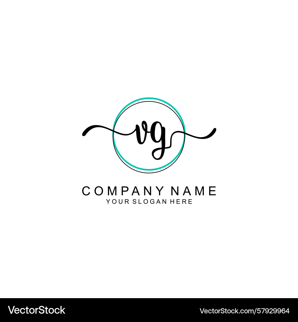 Minimalist handwritten vg initial logo design Minimalist handwritten vg initial logo design Vector Image