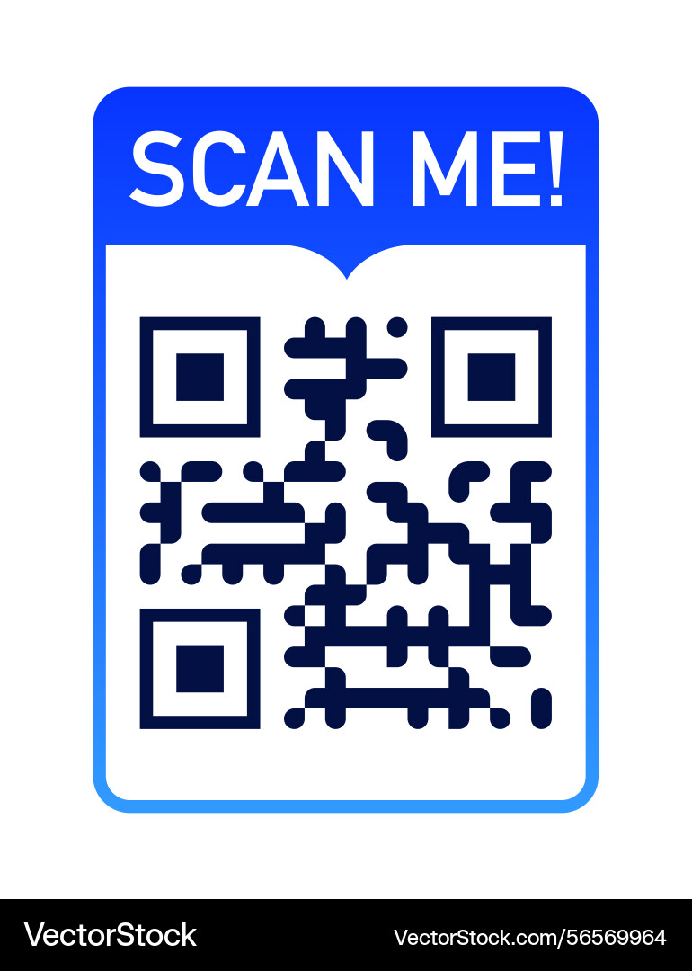 Qr code scan me label color style Qr code scan me label color style Vector Image
