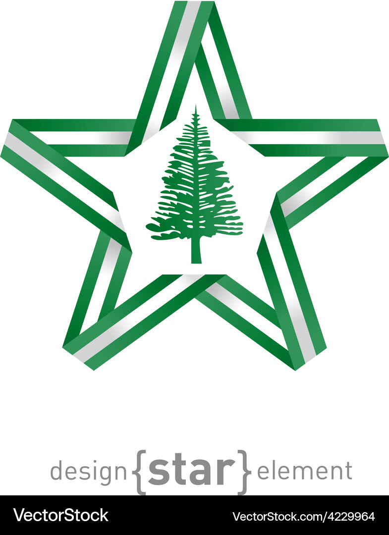 Star with flag of norfolk island colors Vector Image
