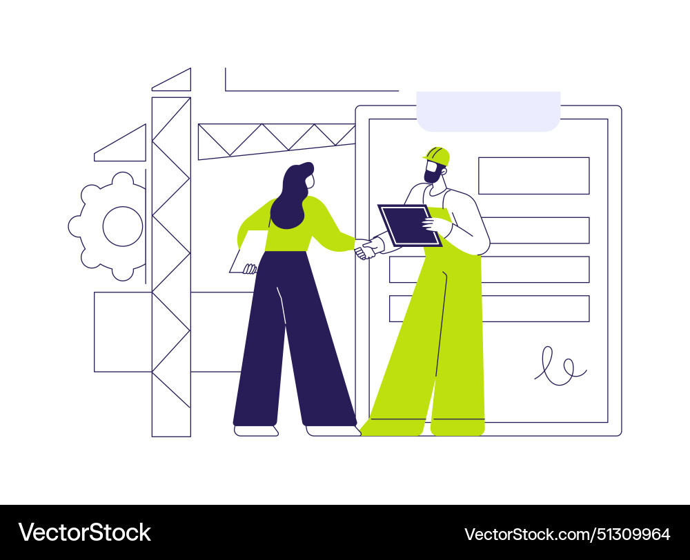 Tender contract execution abstract concept Tender contract execution abstract concept vector image