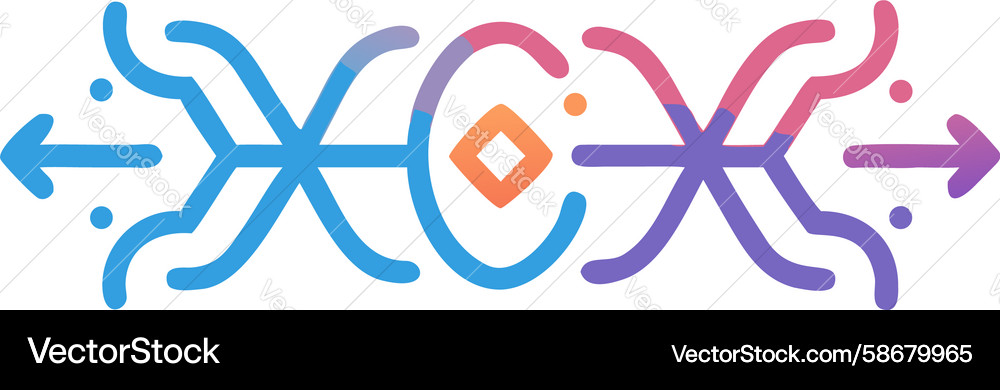 Abstract flow arrows dynamic connection symbol Vector Image