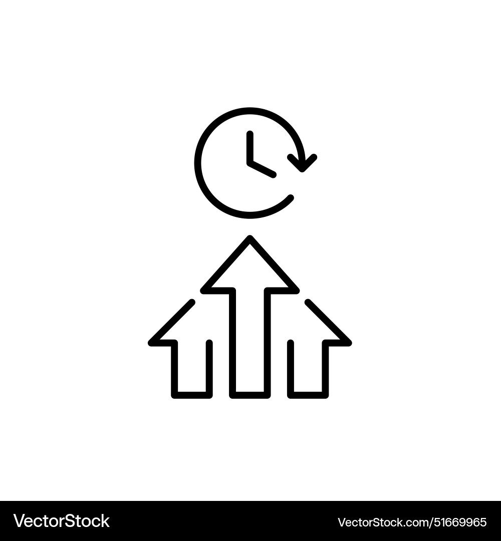 Arrows up and clock efficient time management Arrows up and clock efficient time management vector image