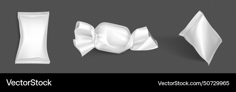 Candy wrapper mockup realistic 3d Royalty Free Vector Image