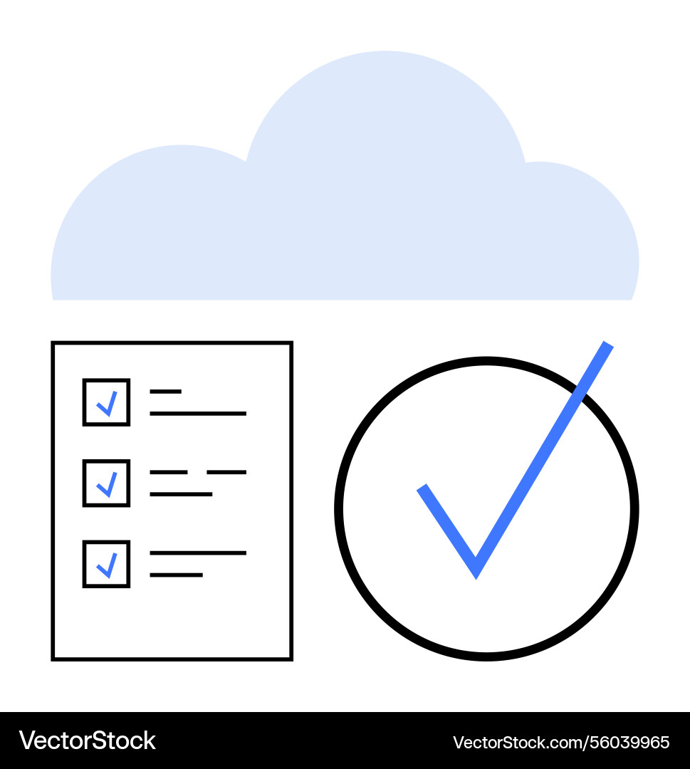 Cloud-based checklist system with completed tasks Cloud-based checklist system with completed tasks vector image