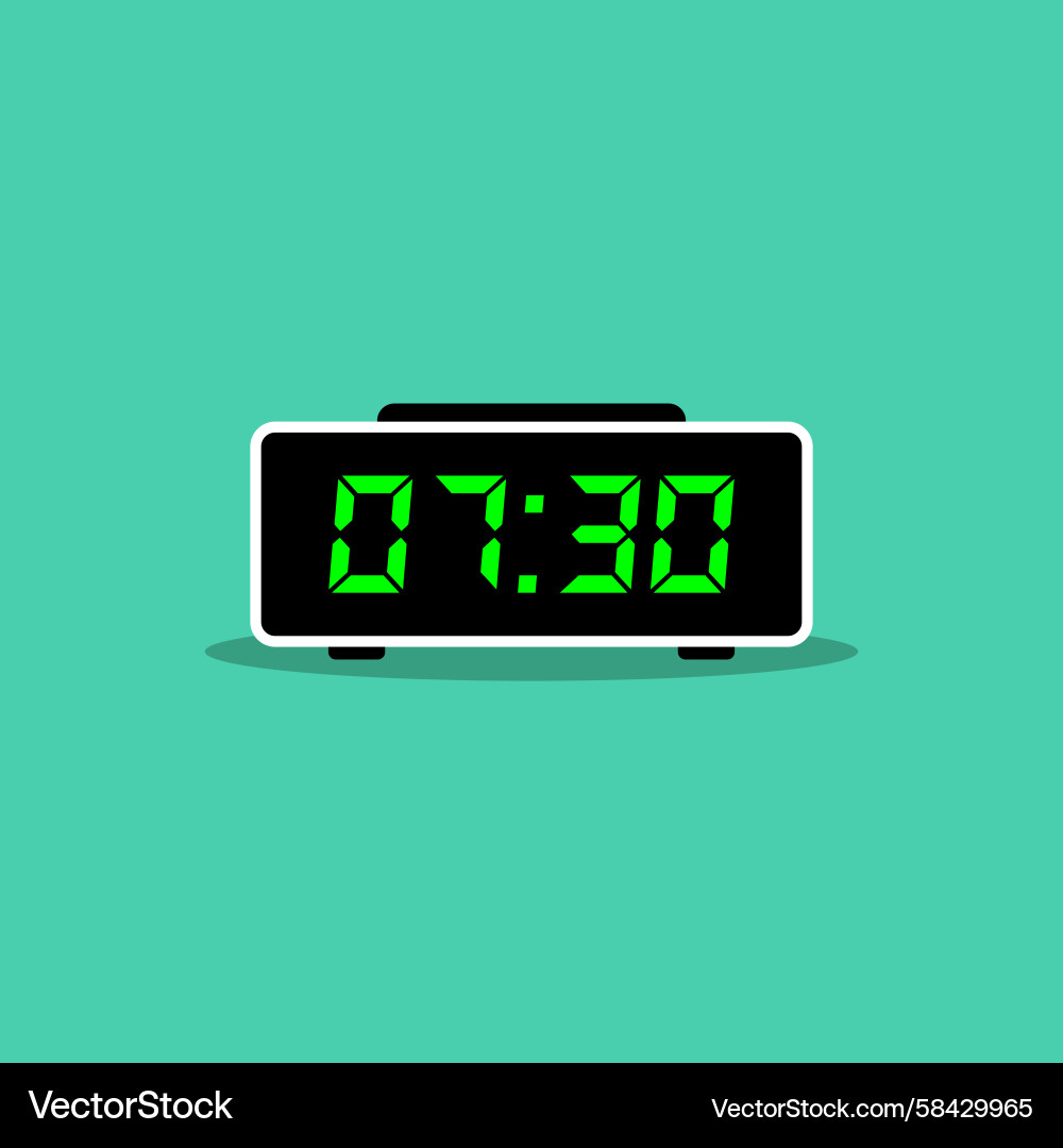 Digital Clock Icon - Modern Time Display Vector Image
