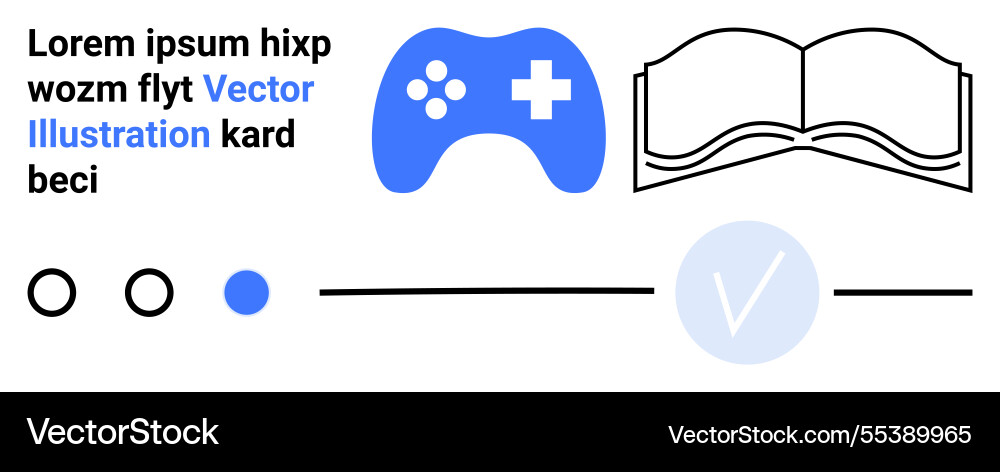 Game controller open book text elements Game controller open book text elements vector image