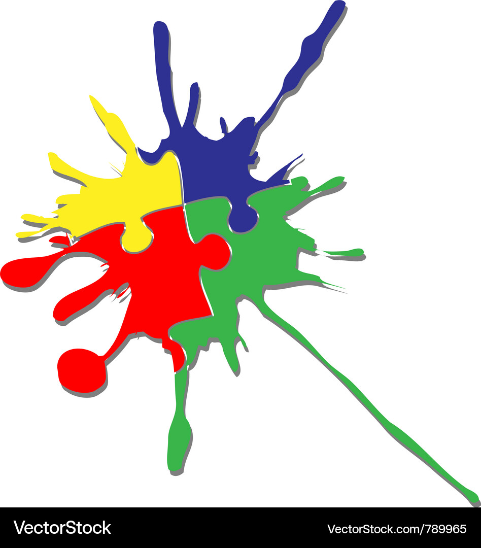 Ink Puzzle Concept Vector Image