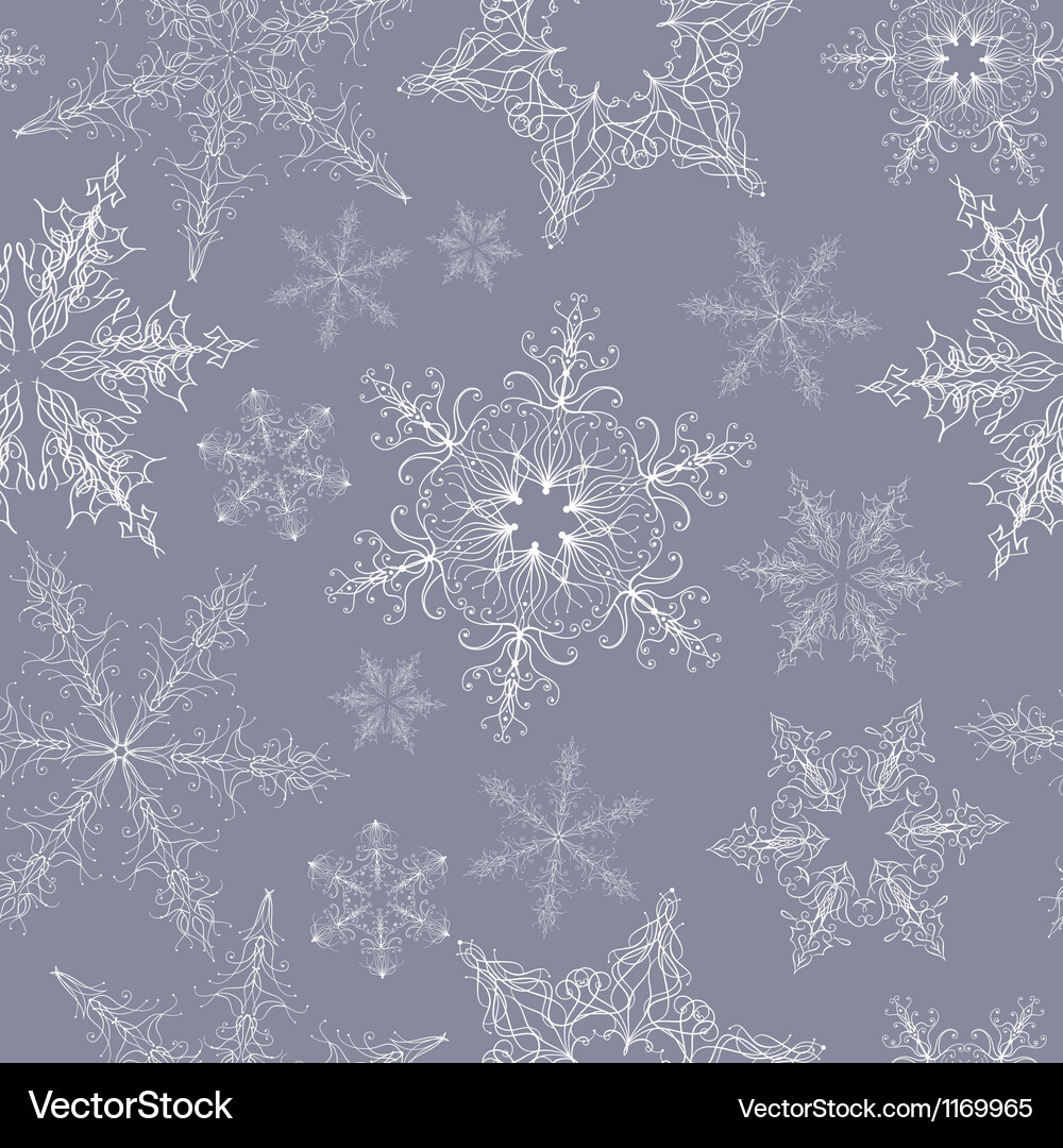 Snowflake seamless pattern Vector Image