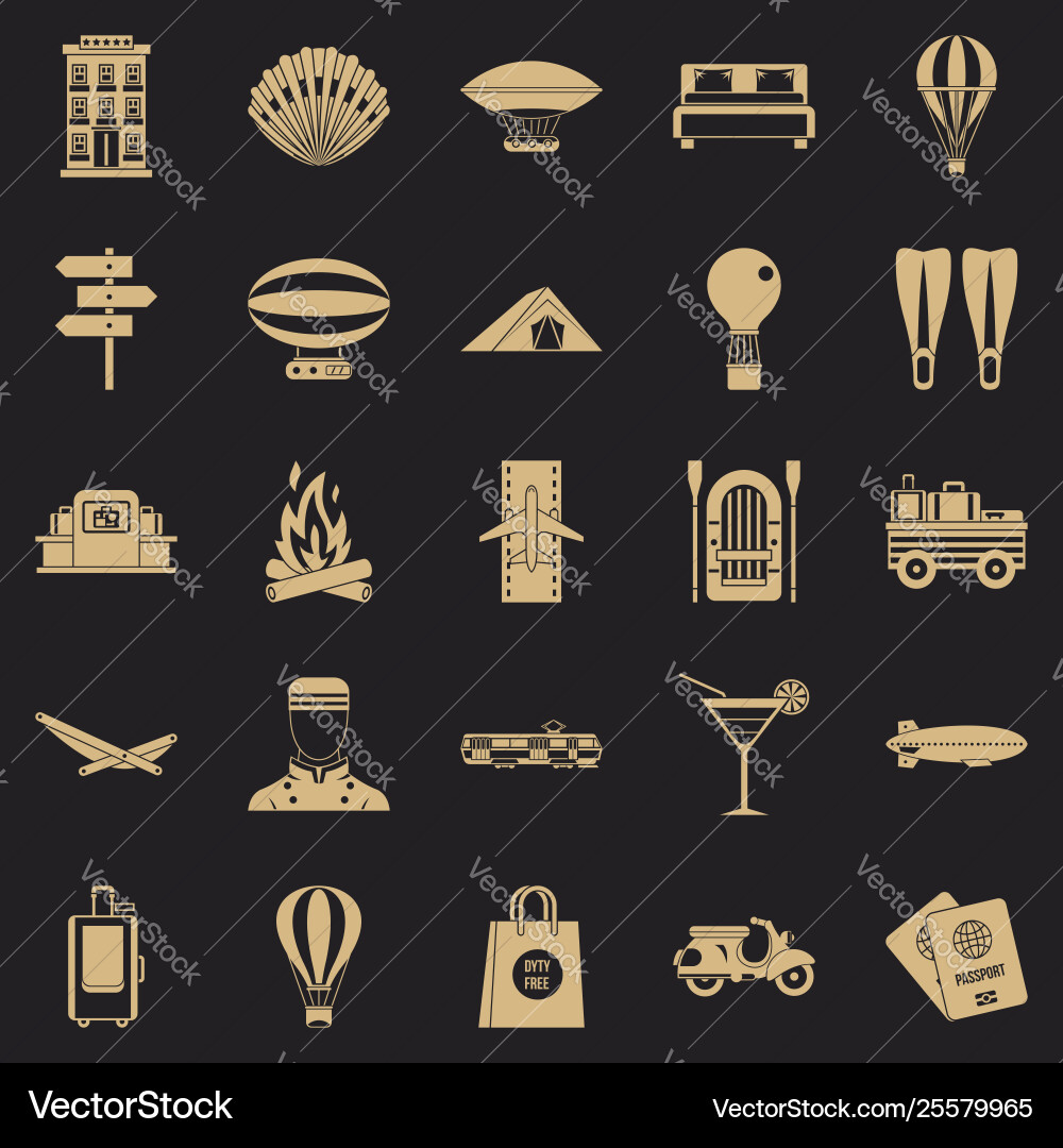 Time to move icons set simple style Time to move icons set simple style vector image