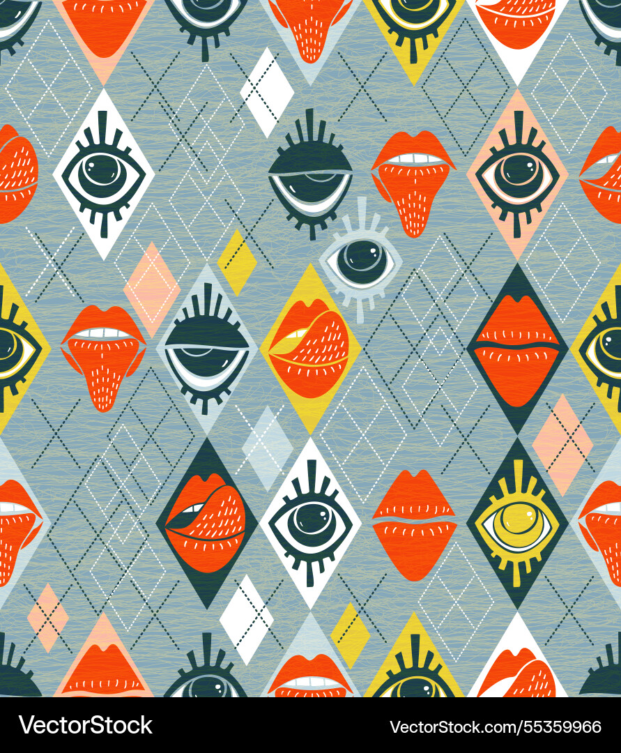 A seamless retro-inspired argyle pattern featuring vector image