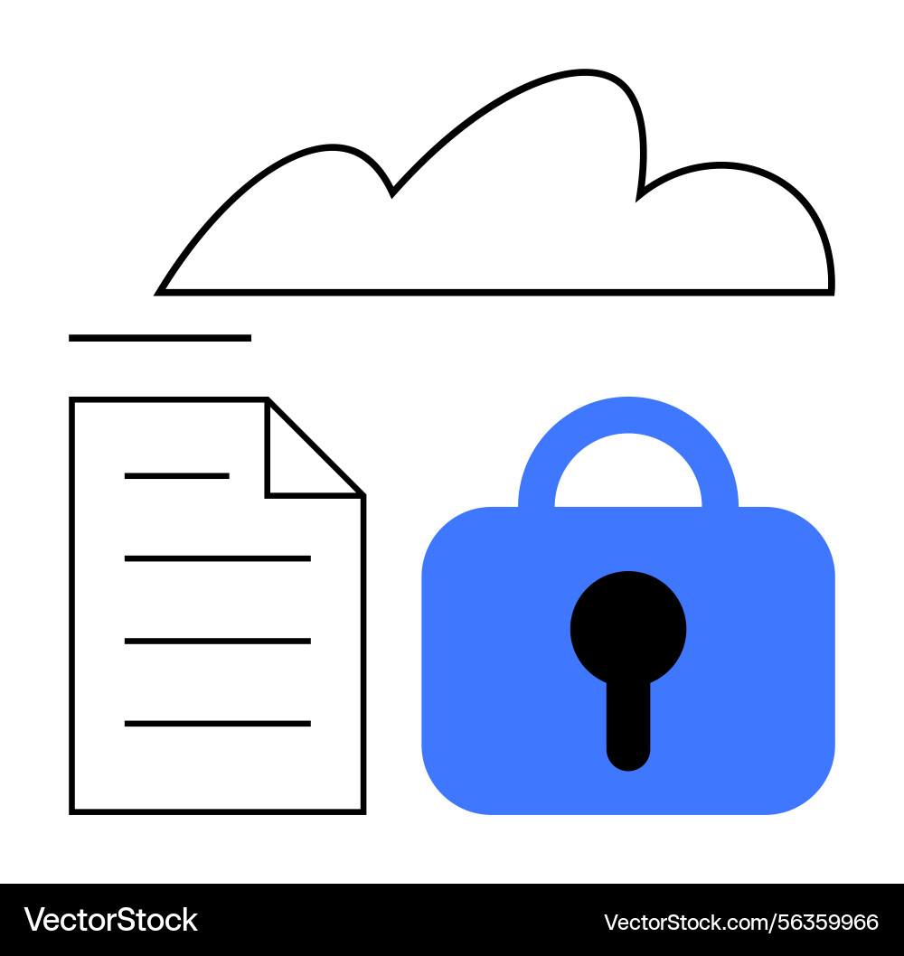 Cloud storage security with protected file Cloud storage security with protected file vector image