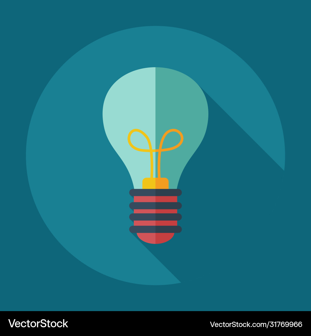 Flat modern design with shadow icon lightbulb vector image