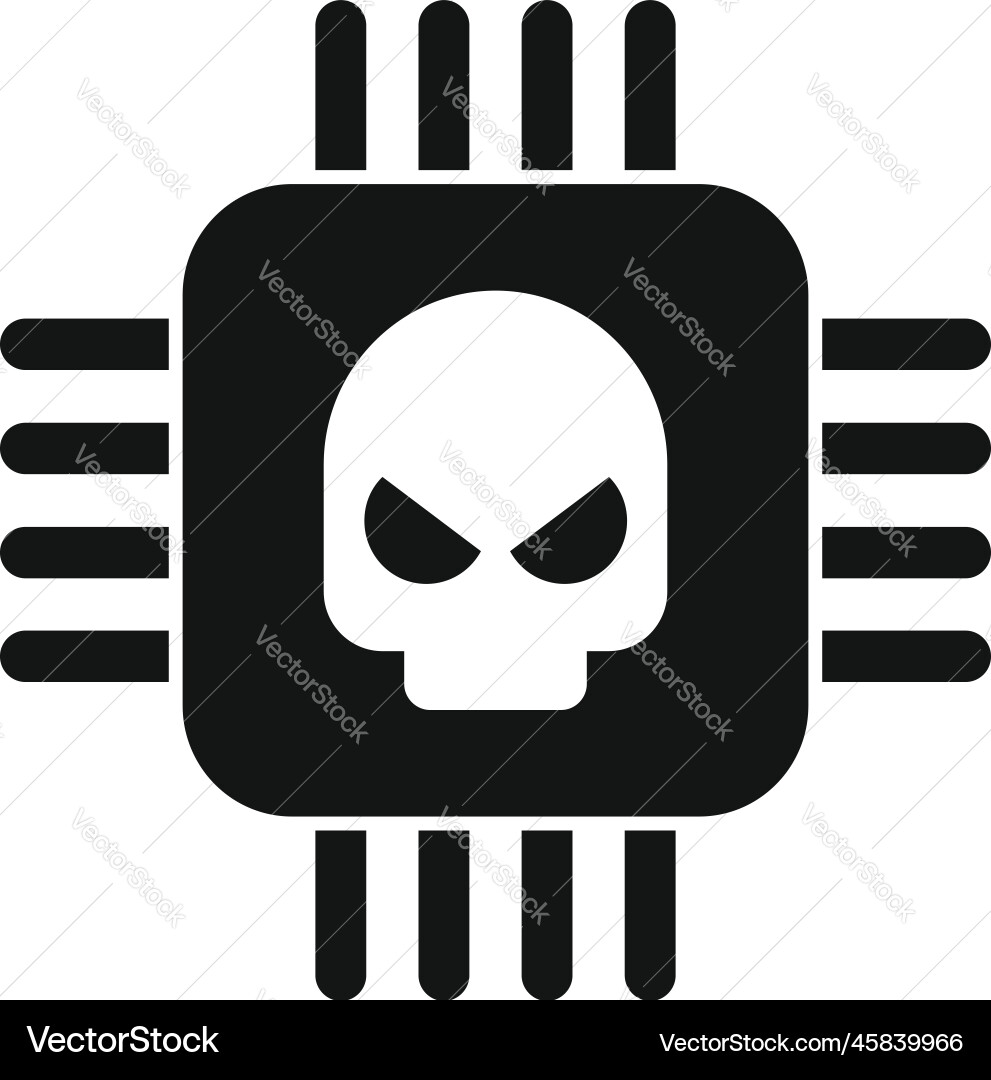 Malware Processor Error Icon vector image