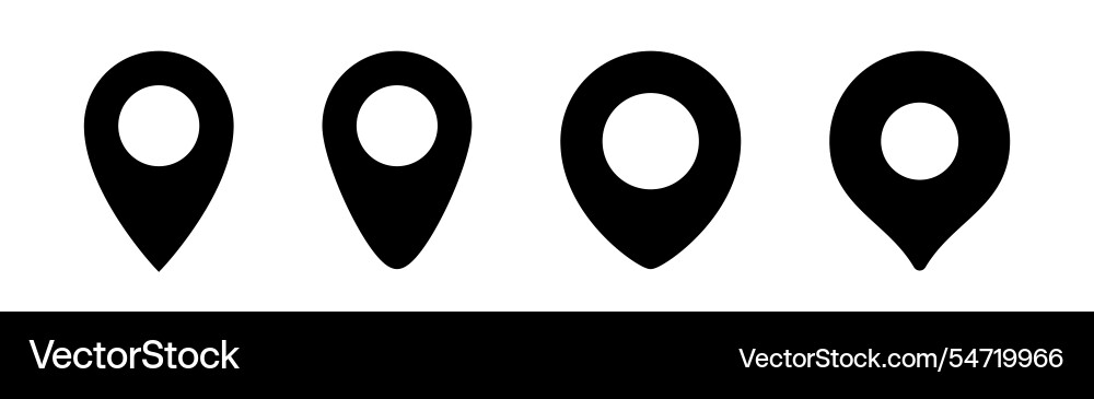 Map pointer icon in glyph location pin Vector Image