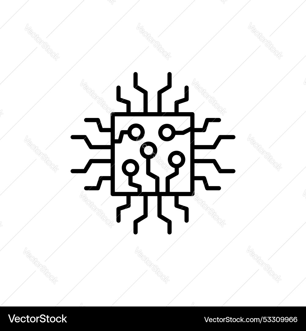 Microchip icon isolated on white background Microchip icon isolated on white background Vector Image