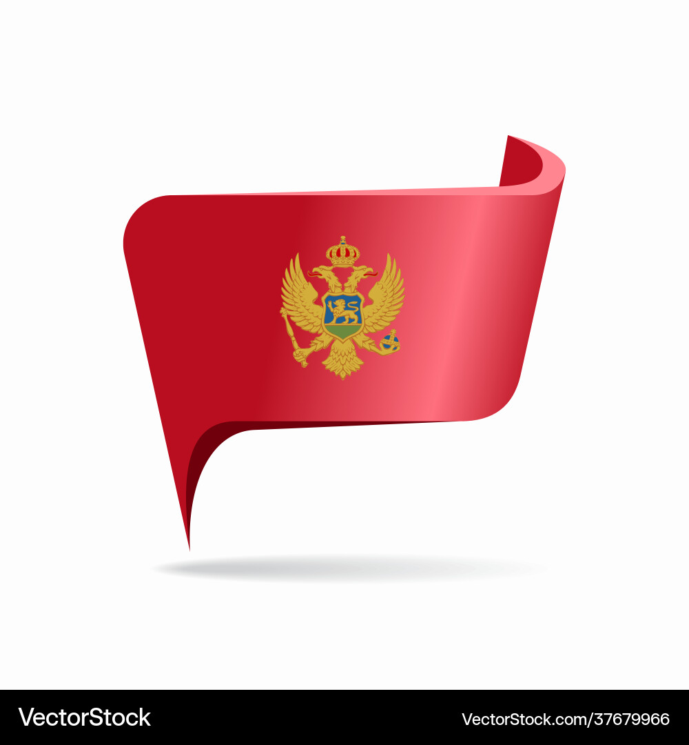 Montenegro Flag Pointer Map Vector Image