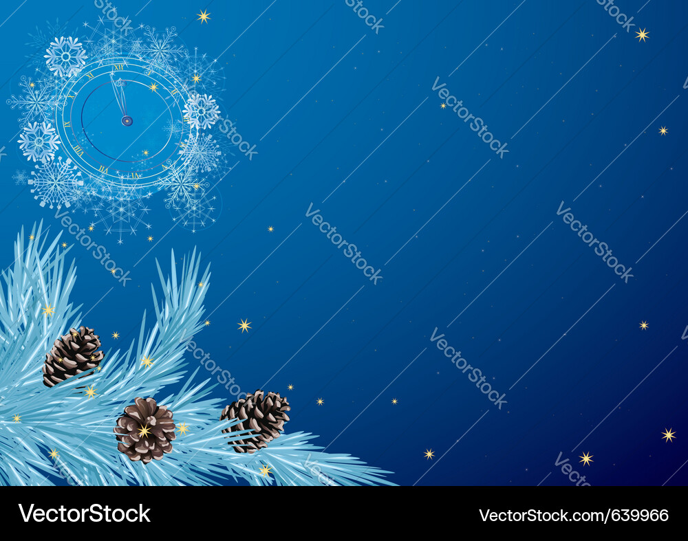 New year pattern with clock Vector Image