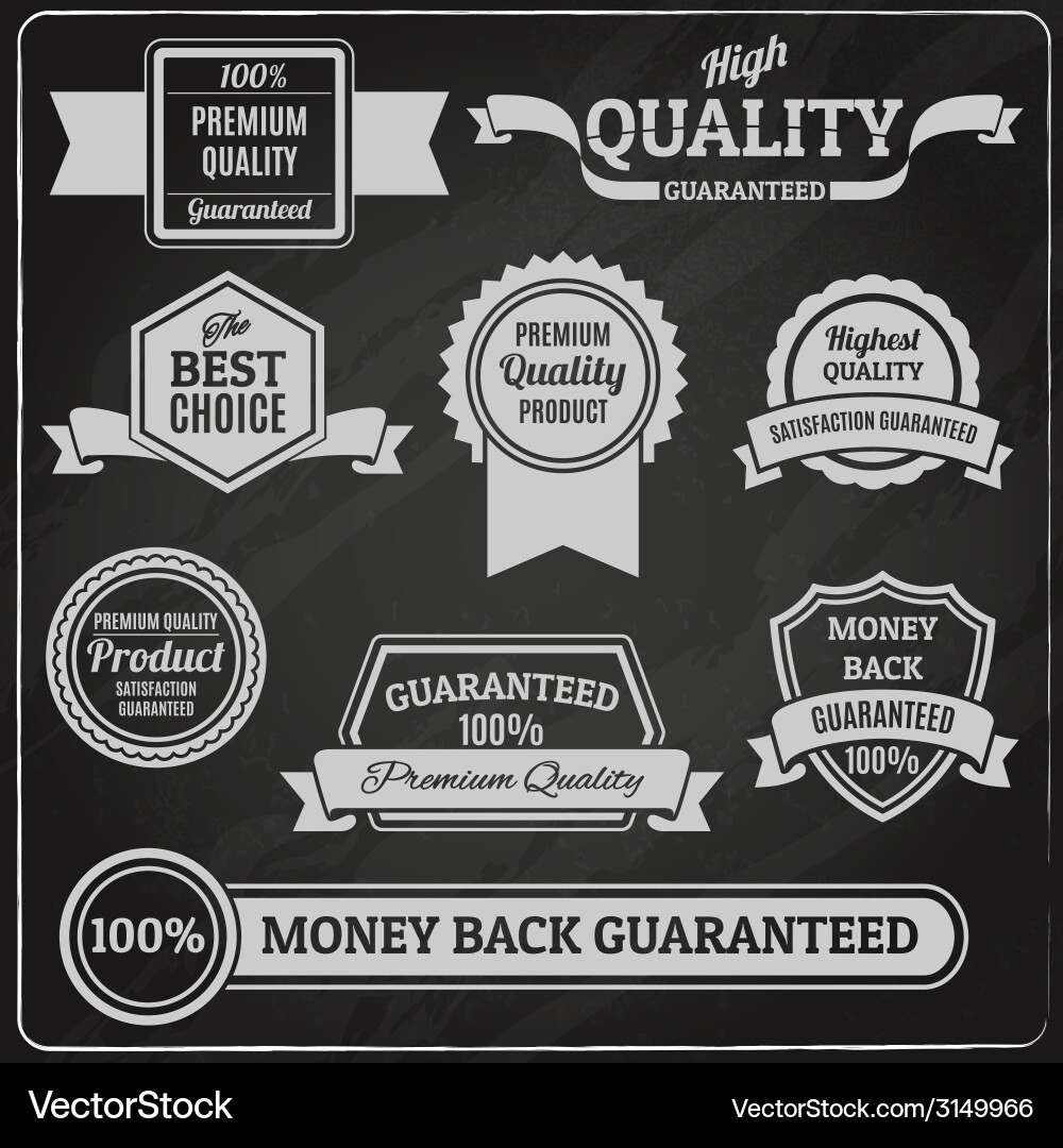 Premium Quality Chalkboard Labels Vector Image