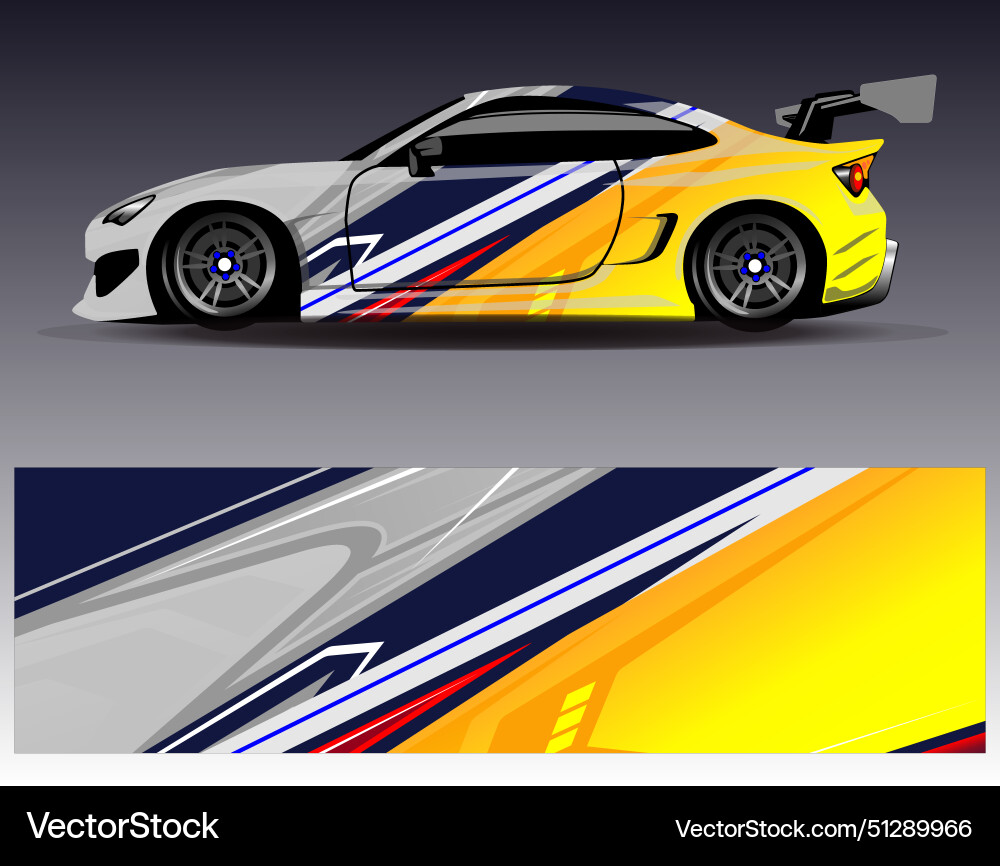 Racing Stripe Car Wrap vector image