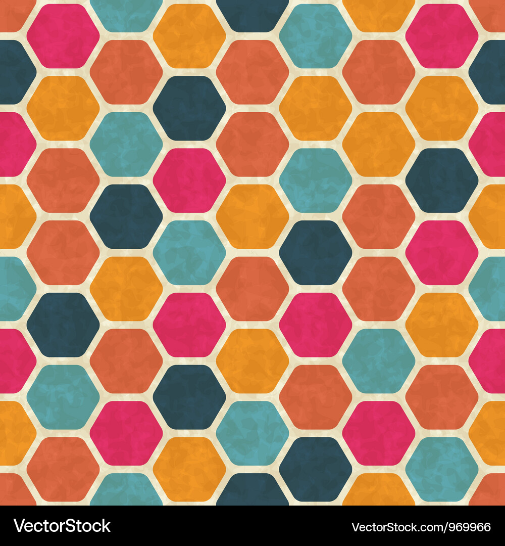 Retro Geometric Hexagon Pattern Vector Image