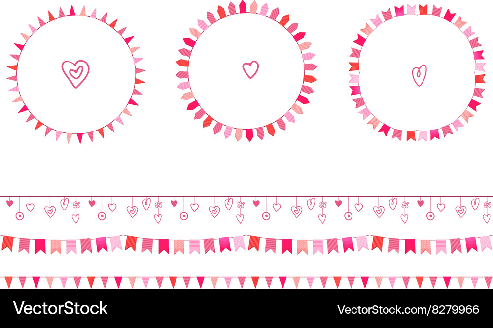 Round festive frames with flags endless Vector Image