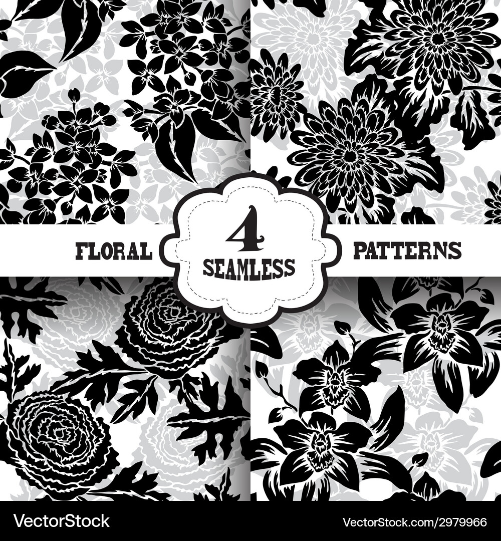 Seamless patterns set Vector Image