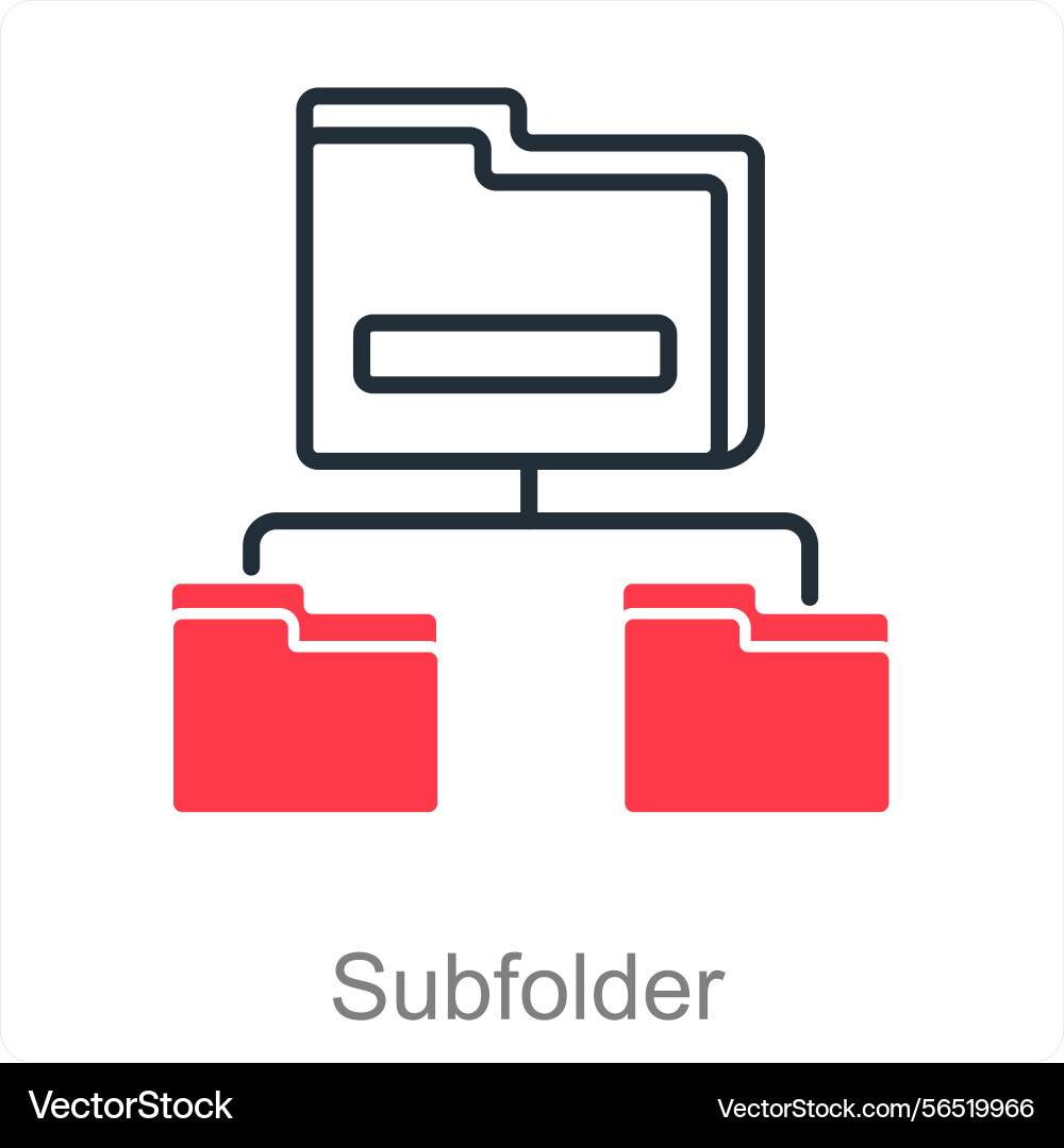 Subfolder and file icon concept Vector Image