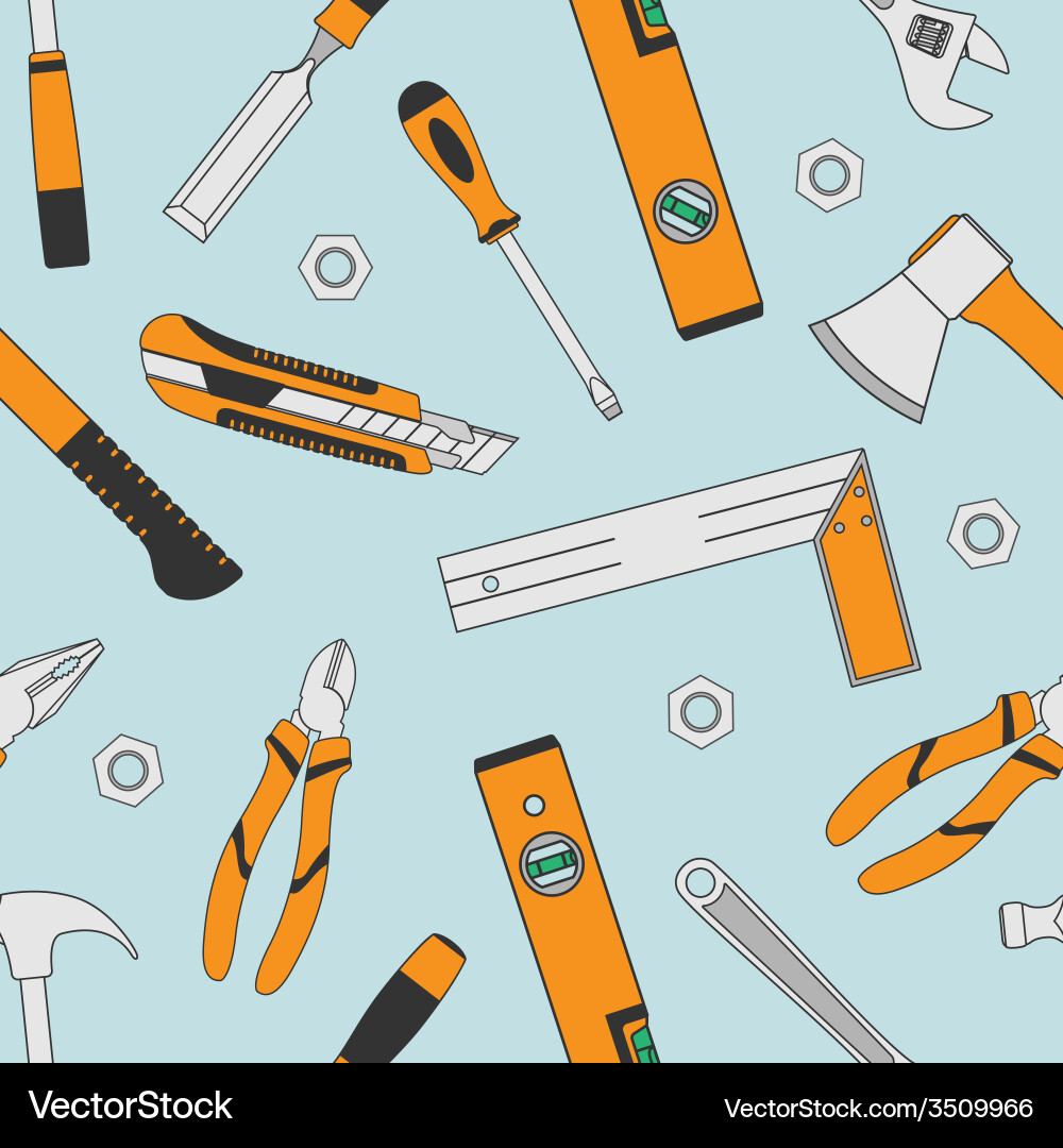 Tool Icons Seamless Pattern Vector Image