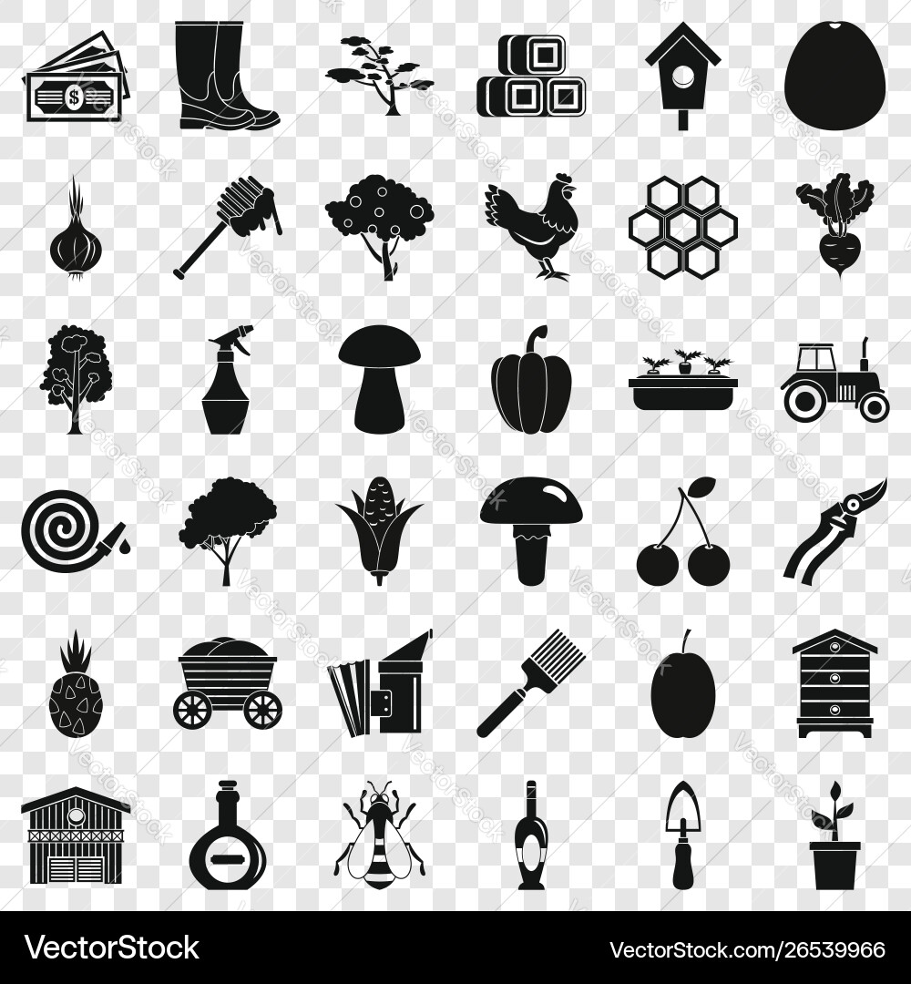 Wagon icons set simple style Wagon icons set simple style Vector Image