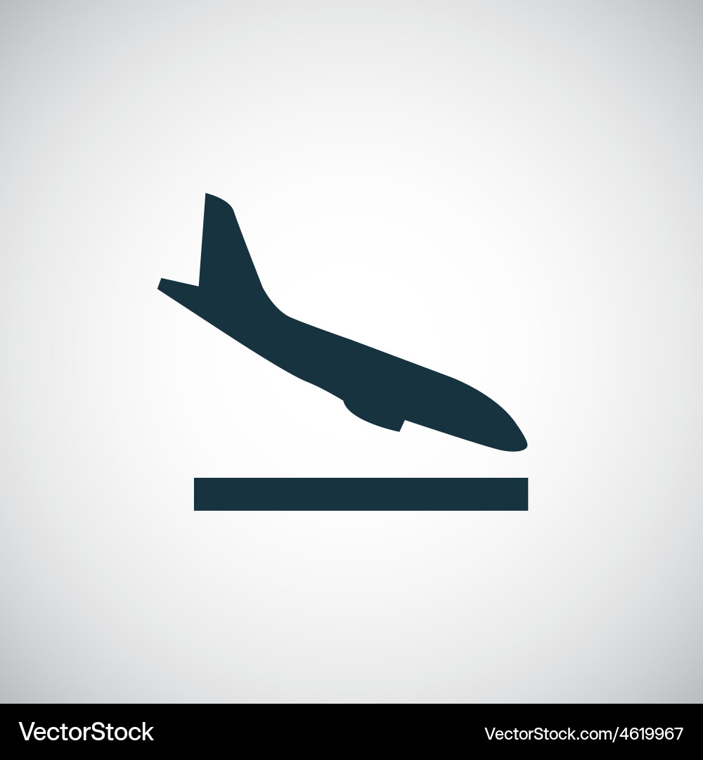 Airplane landing icon vector image