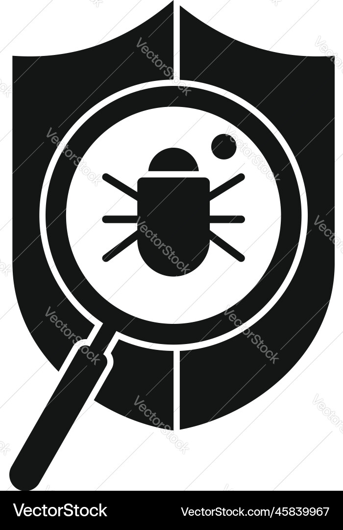 Bug shield icon simple virus hacker Bug shield icon simple virus hacker vector image