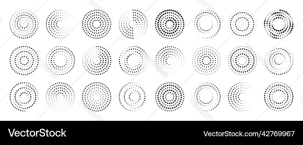 Circle Dot Pattern - Halftone vector image