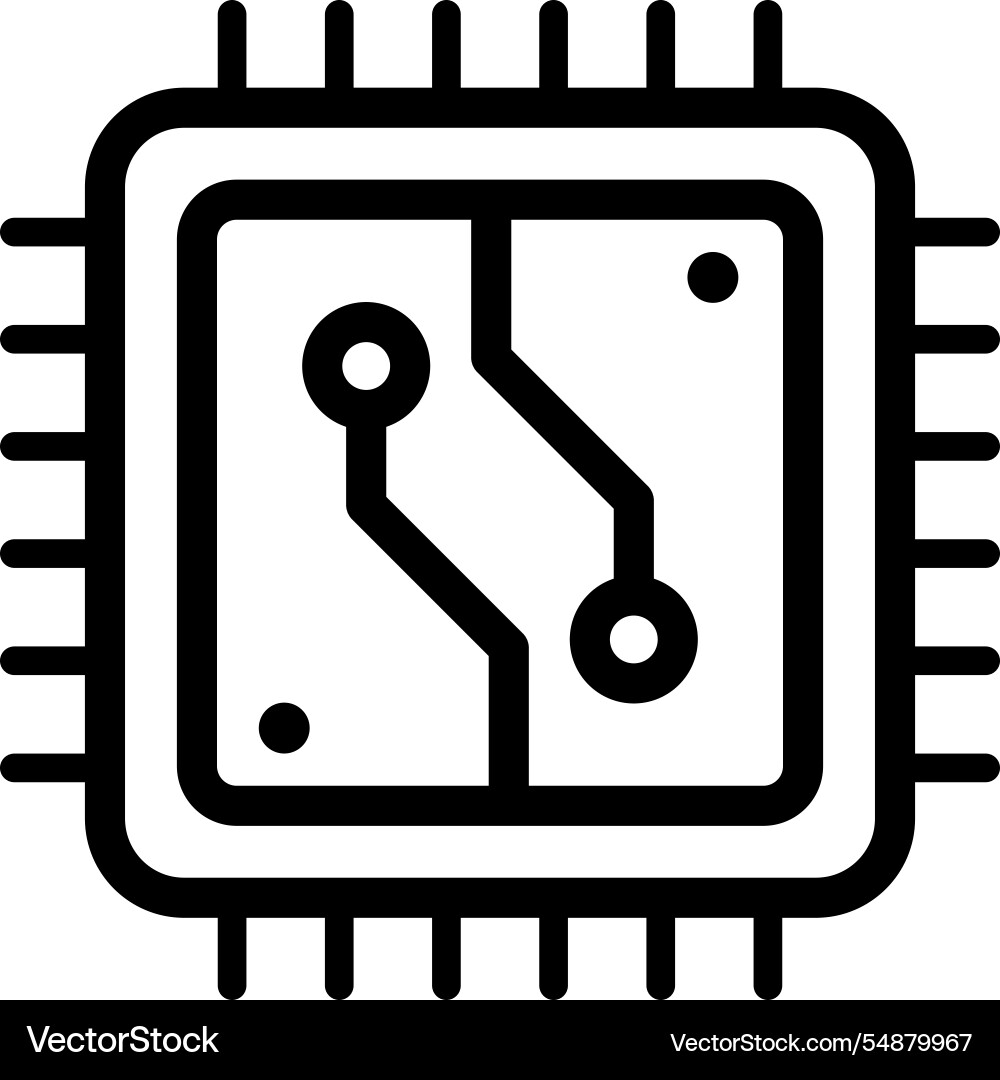 Cpu processor - icon vector image